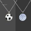 3 шт. Спортивный мяч ожерелье для мужчин женщин бейсбол баскетбол футбол кулон ожерелье ювелирные изделия подарок для поклонников девочек мальчиков