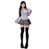 Sex Underwear JK Uniform Suit Pure Desire Spice Girls Striped Long Sleeve Shirt Design Sense Top Professional Suit Pure Desire