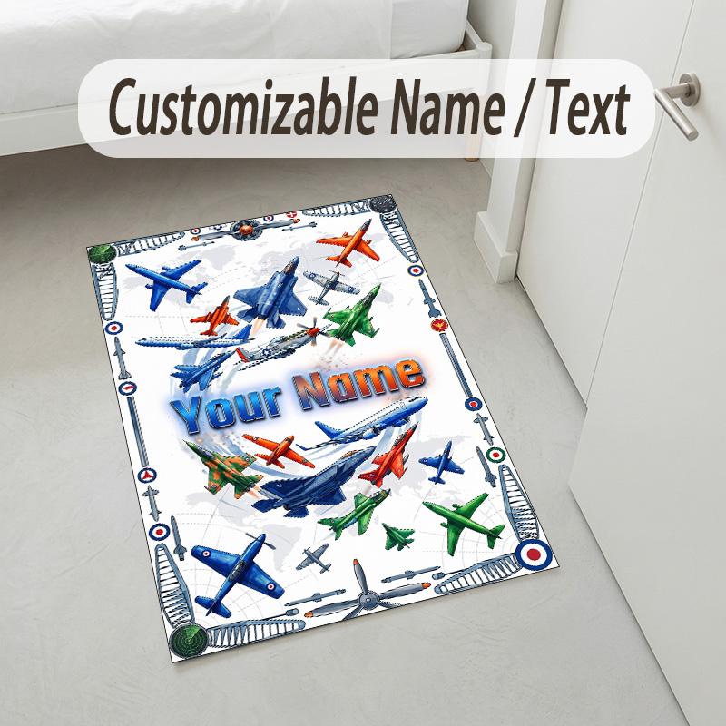Adventure Journey Theme Crystal Velvet Rug Personalized Custom Name Text Soft Floor Mat Home Decor