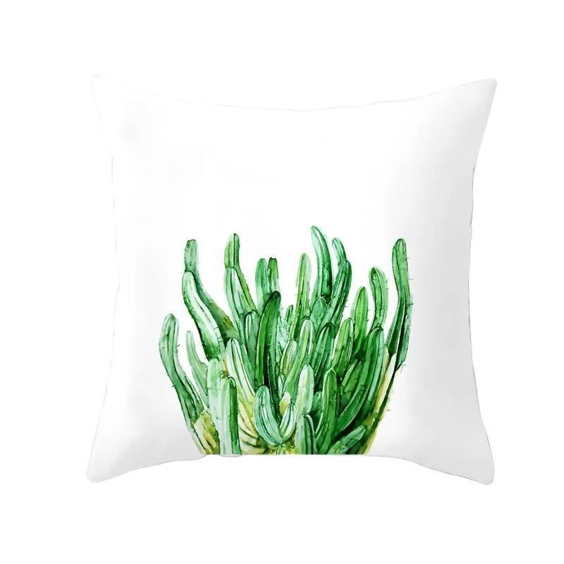 Office Living Room Home Pillowcase Green Leaf Cushion Cover Plant Decoration Pillowcase Car Ornaments