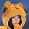 Penguin Winter Plush Hat Cartoon Hamburger Ear Protection Cap Skiing Bear Lei Feng Hat  Autumn