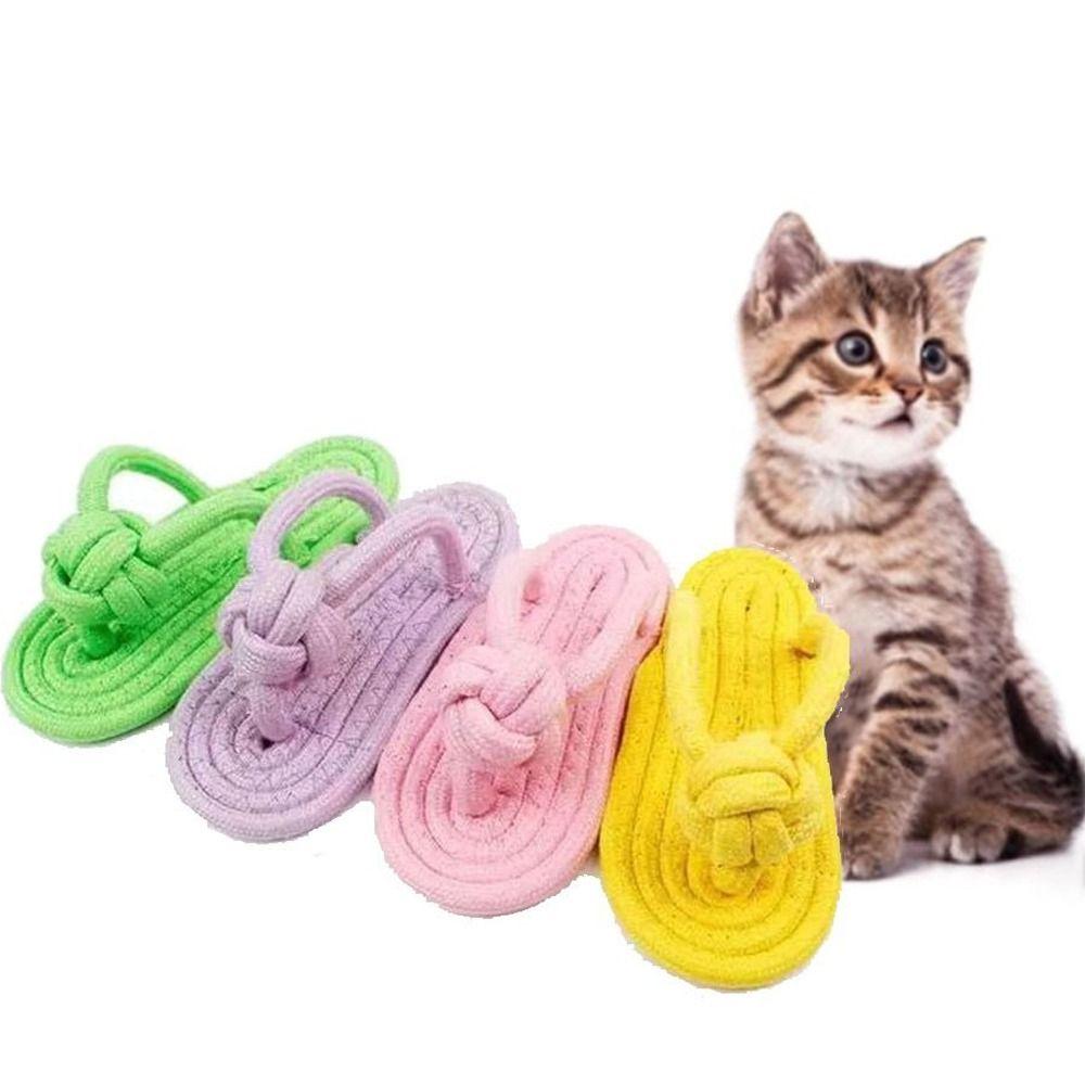 Stress Relieving Wear Resisting Dog Chew Knot Toy Cat Slipper Toy Pet Molar Rope Dogs Accessories