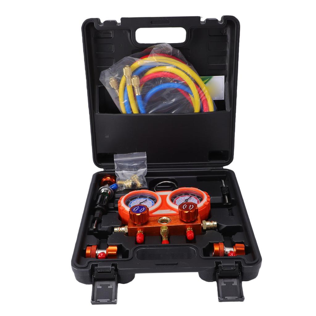AC Manifold Gauge Set Automotive 3 Valve AC Manifold Gauge with 3 Hose for R12 R22 R134 R502 R1234yf