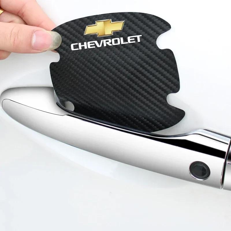 AABHM1 4pcs Car Door Bowl Handle Stickers Protection Decals for Chevrolet Aveo Cruze Malibu Captiva Optra Trax Lacetti Sail Silverado