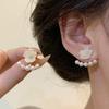 1 Pair Women's Cute Flower Faux Pearl Earrings, Fashion Elegant Simple Solid Color Earrings Suitable for Daily, Casual, Party