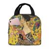 Lady With Fan By Gustav Klimt Insulated Lunch Bag for Women Kids Portable Food Boxes Thermal Lunch Box Tote