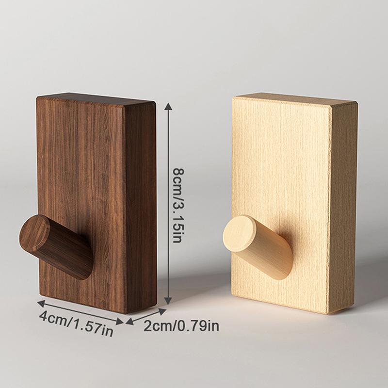 2 шт. Настенные крючки-вешалки из орехового дерева, без сверления, скандинавский крючок для пальто, держатель для полотенец, ключей, полка для хранения, украшение