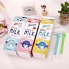 Big Storage Office Supply Cartoon Morning Milk Pen Bag Pencil Box Pencil Case Fruit Milk Carton