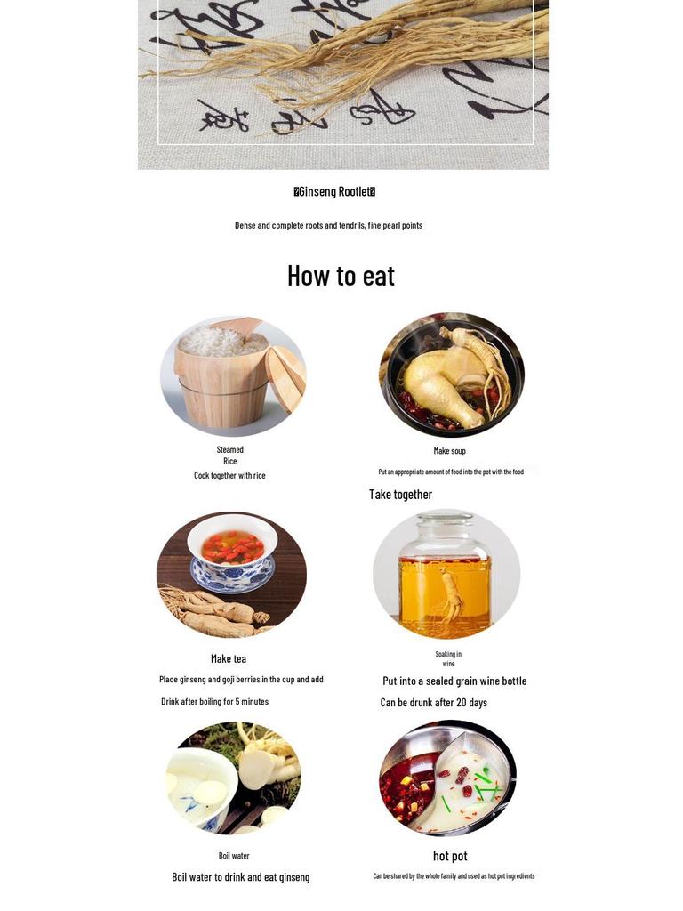 Changbai Mountain Sun-Dried Ginseng Gift Box - Whole White Ginseng Roots with Beard for Soup, Wine, and Health Supplements