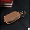 Car Keychain Covers Men Key Holder Genuine Leather Car Key Wallets Housekeeper Keys Organizer Zipper Case Bag Pouch