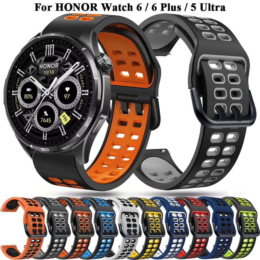 Силиконовый браслет 22 мм для ремешка Honor Watch 6Plus Для HONOR Watch 5Ultra GS 3/GSPro/MagicWatch 2 46 мм Для ремешка Honor Watch 6
