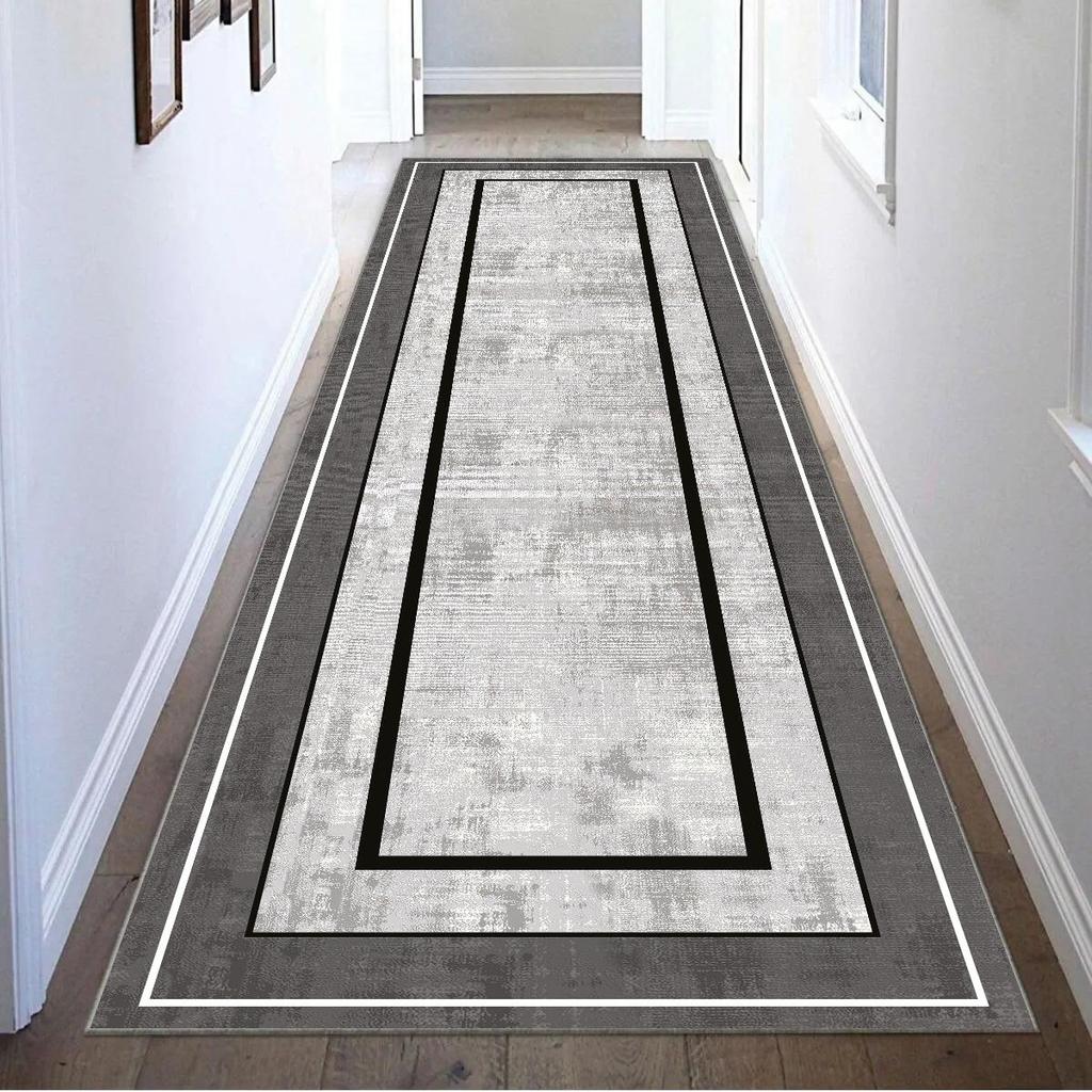 Epeddler Home Современная серая стена Белая полоса Цифровая печать Нескользящая точечная основа Новое поколение гостиной, кухни, коридора Ковер и бегун