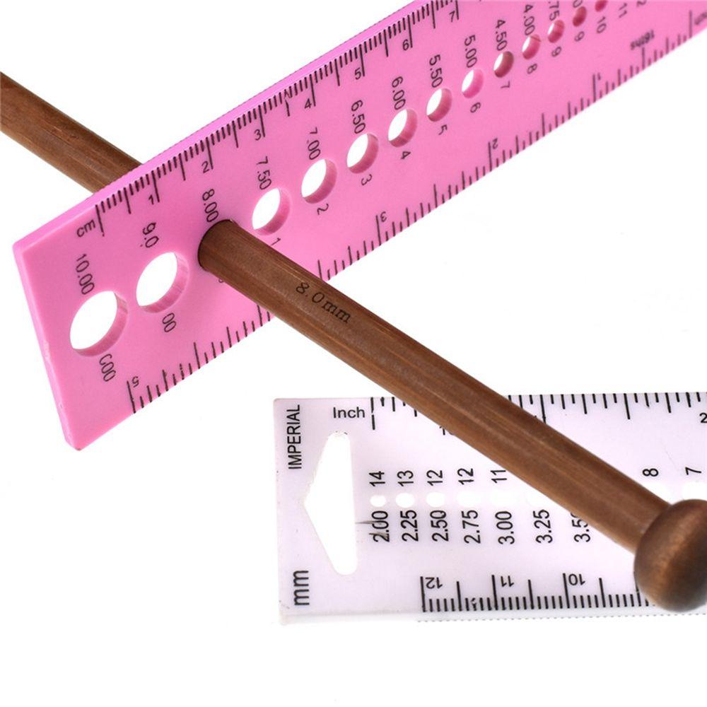 Inch 2.0mm-10.0mm Crochet Hook Craft DIY Sewing Tools Needle Gauge Measure Ruler Sewing Ruler