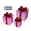 3 Pcs Christmas Lighted Gift Boxes with Bow LED Light Up Present Boxes for Indoor Outdoor Home Porch Xmas Tree Party Decor