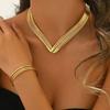 Ethnic Style Hollowed-out Jewelry Set Geometric Women Jewelry Set New Necklace Bracelet Set  Women