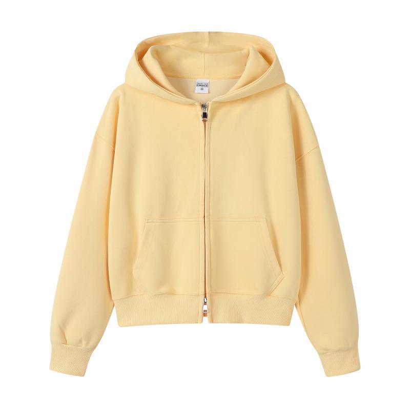 Silver Fox Velvet Women's 450g Heavyweight Hooded Sweatshirt - Short, Trendy Drop Shoulder Pullover for Autumn/Winter