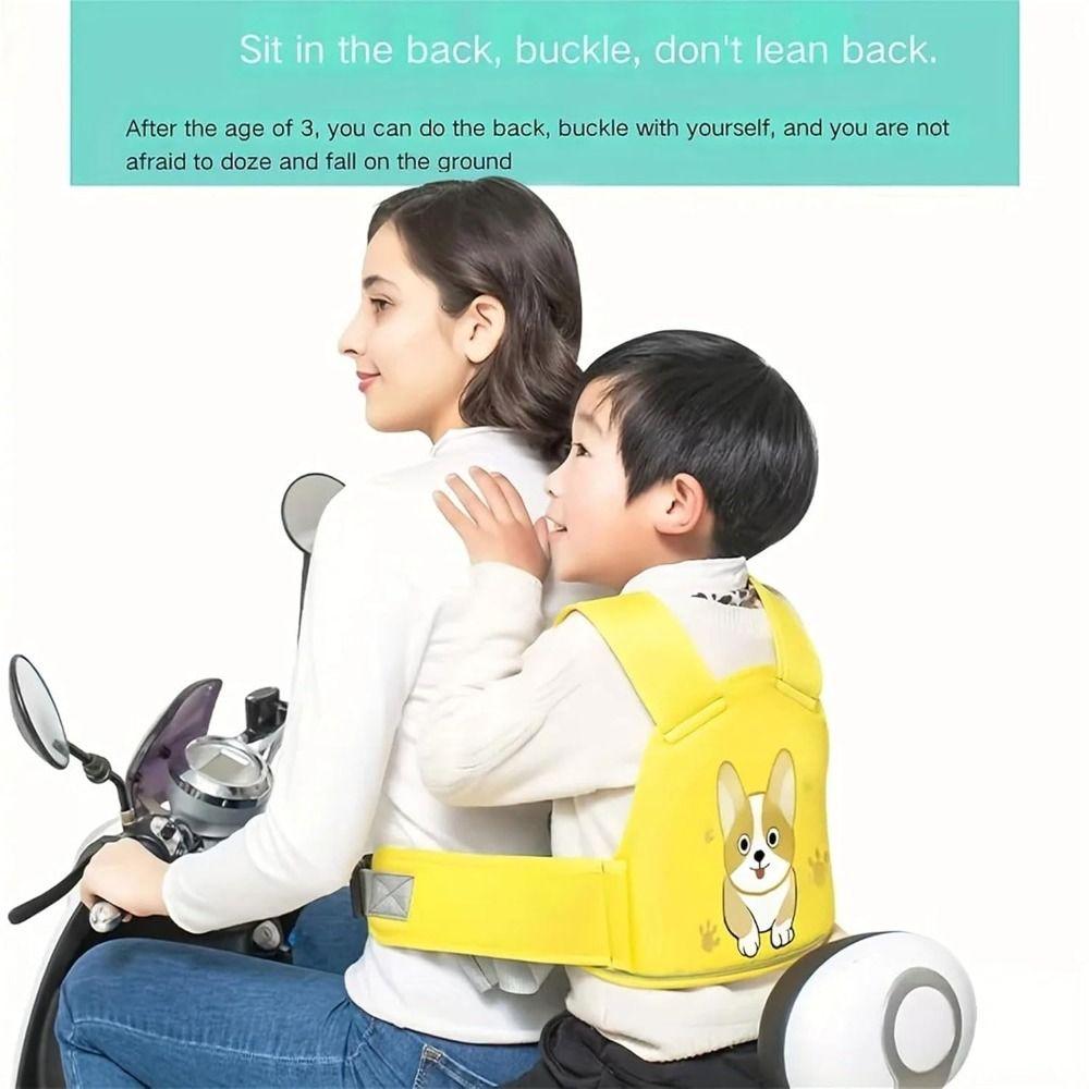 Adjustable Child Safety Harness Cartoon Motorcycle Safety Belt for 2-12 Years Children