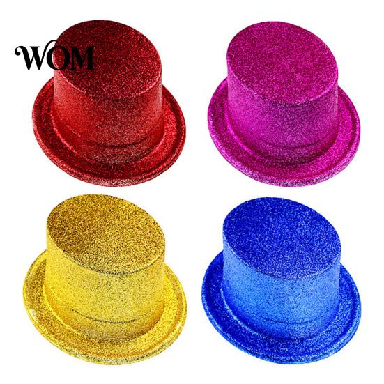 Versatile Top Hat for Birthday Celebrations Shiny Hats, Glitter Adult Kids, Colorful Magician Hat, Victorian Dress Up Christmas Sparkly Hats
