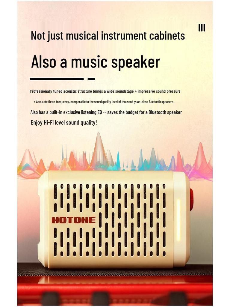 Hotone Pulze Mini Bluetooth Electric Guitar & Bass Amplifier/Speaker for Outdoor Performance