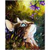 Полный 5D Diy Алмазная картина Цветок Кот Мозаика Вышивка Крестом Домашний Декор Ручной Подарок