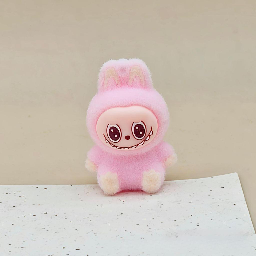 Three-dimensional Flocking Keychain Pendant Cute Bag Accessories Doll Cartoon Ornament