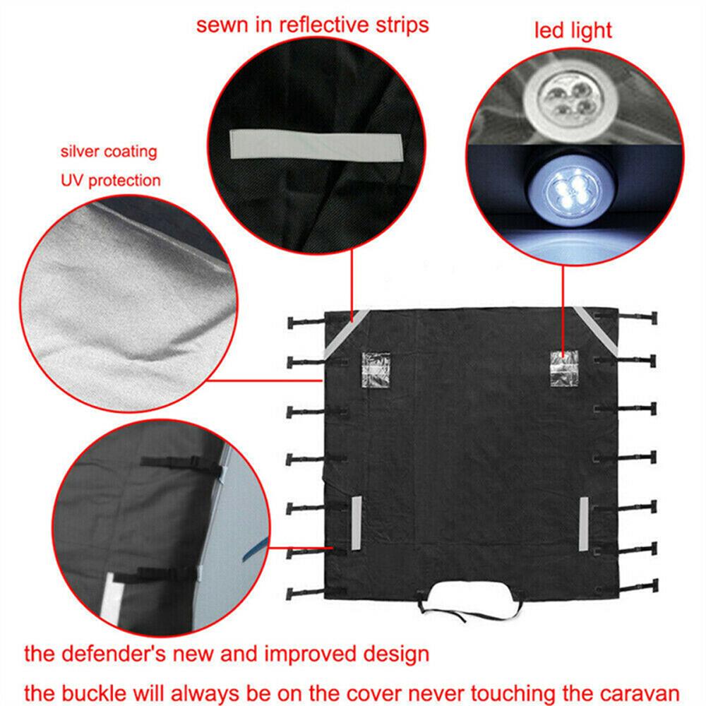 Caravan Front towing case, RV, waterproof, protective + 2 LED lights, reinforced