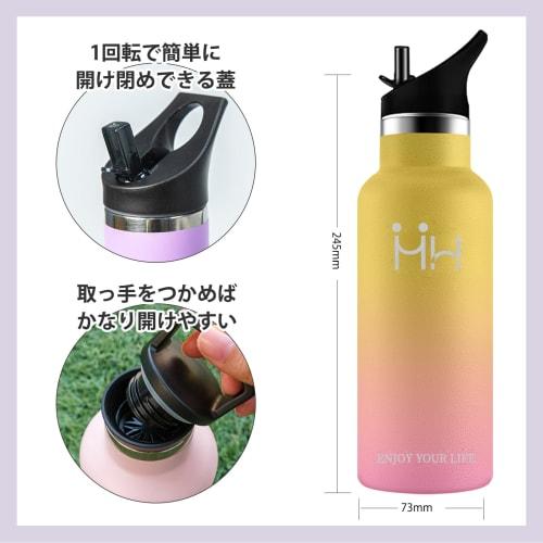 Eliciya Vacuum Insulated Stainless Steel Bottle, 500ml, Keeps Drinks Hot or Cold, Double-Walled Construction, Carbonated Drink Compatible, Straw Cap &