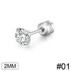 Fashion Four Claw Zircon Cartilage Stainless Steel Ear Stud Crystal Zircon Earrings Piercing Jewelry Steel Clear