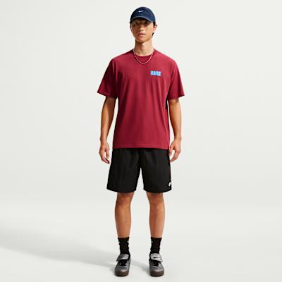 Nike Sportswear T Shirts Men's Team Dark Red Crew Neck Moderate