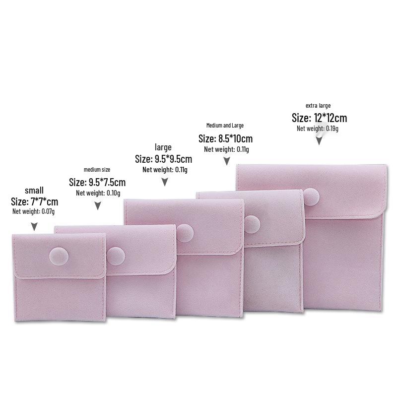 Velvet Snap Button Jewelry Pouch for Rings, Bracelets & Necklaces