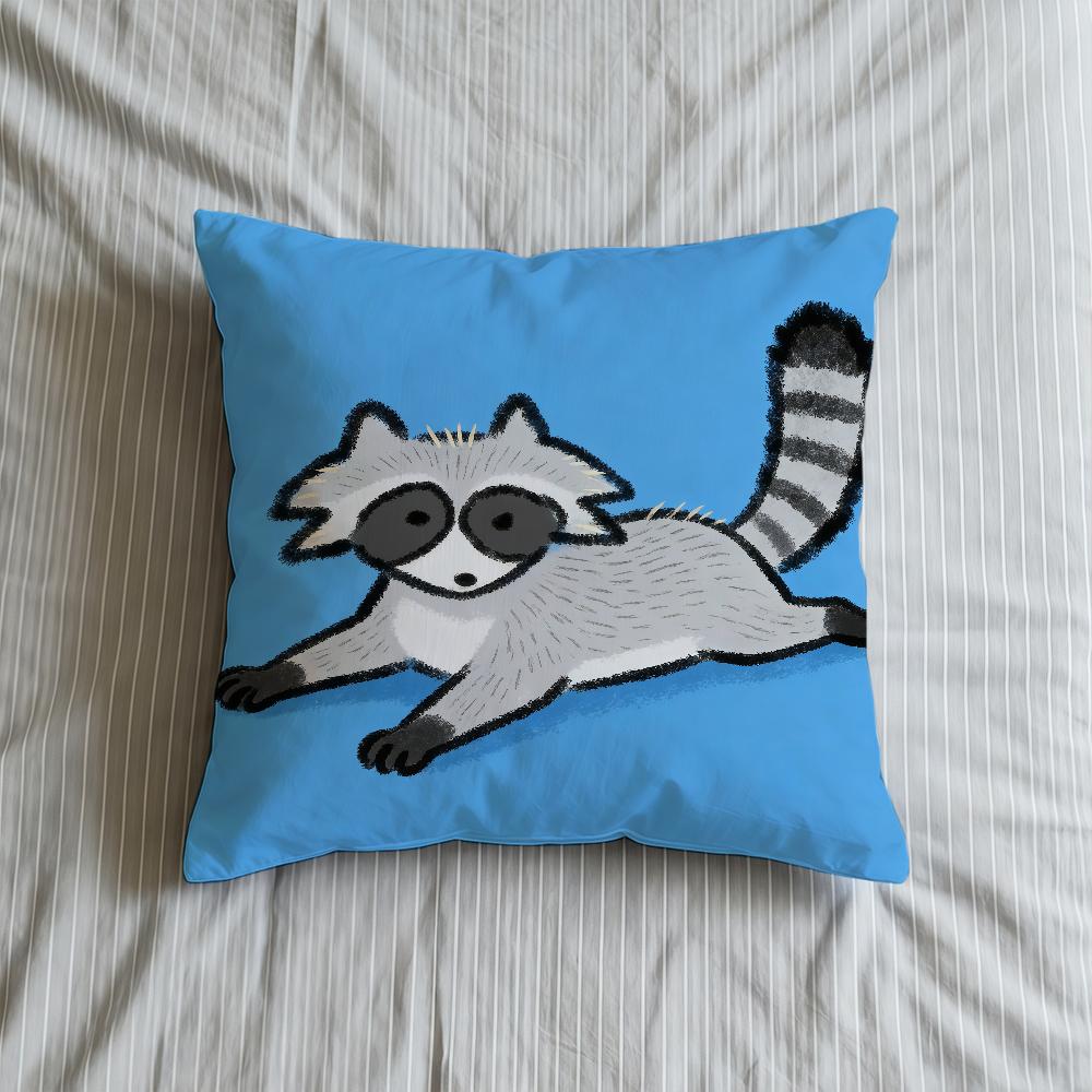 Cushion Cover Soft Case Raccoon Sofa Cartoon Living Room Home Comfortable Office Decor Cute Protective Pillow