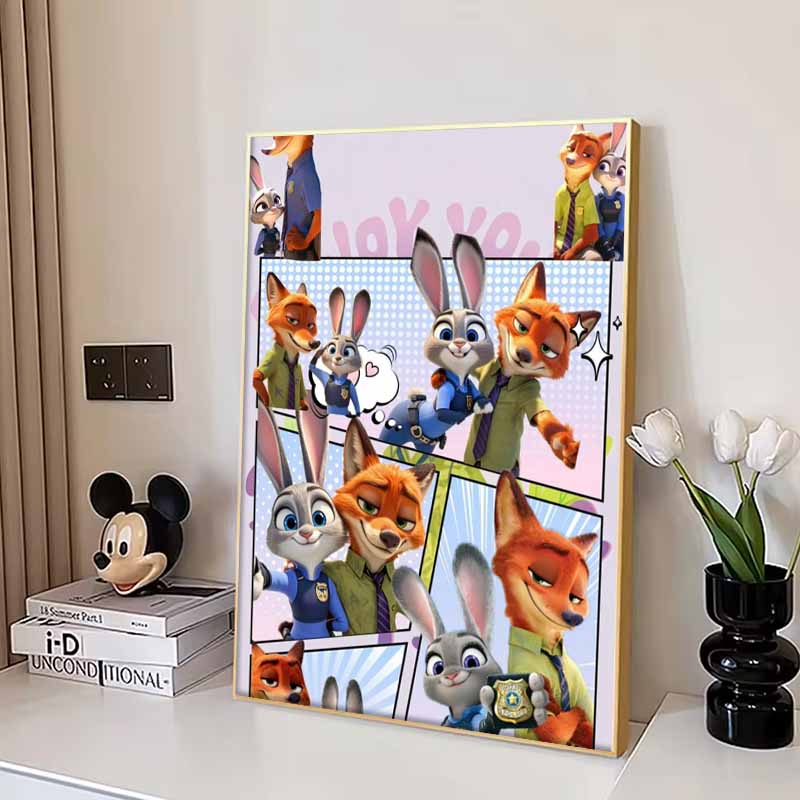 Disney 5D DIY Алмазная живопись Иллюстрация «Зверополис: Партнеры» Вышитая мозаика Крестик Декор для дома Подарки Поделки