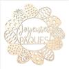 Wreath - Happy Easter - Wood - To Decorate - 30 Cm Diameter - Ctop