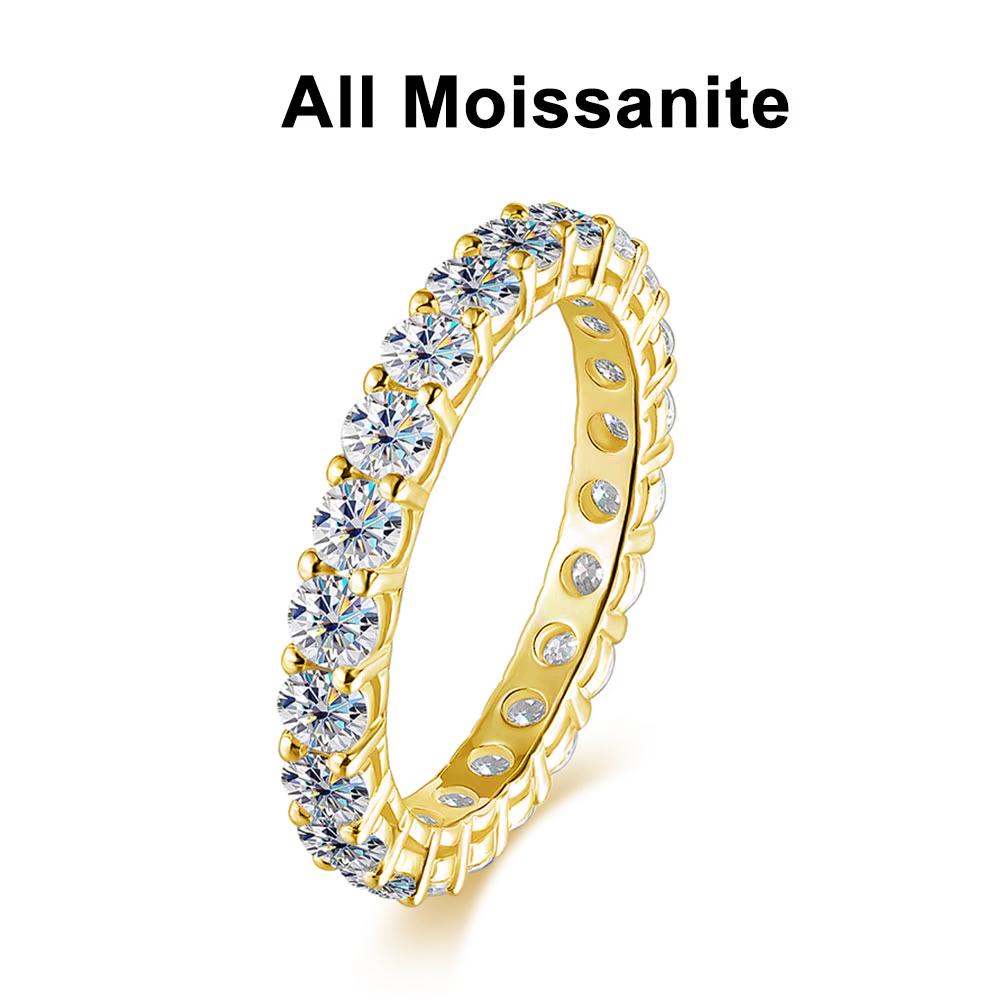 KNOBSPIN 3mm Round Moissanite Ring White Gold Plated 925 Silver Fine Jewelry Wedding Engagement Rings for Women Man
