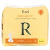 Rael, Organic Cotton Covered Panty Liner, Regular, 20 Pieces