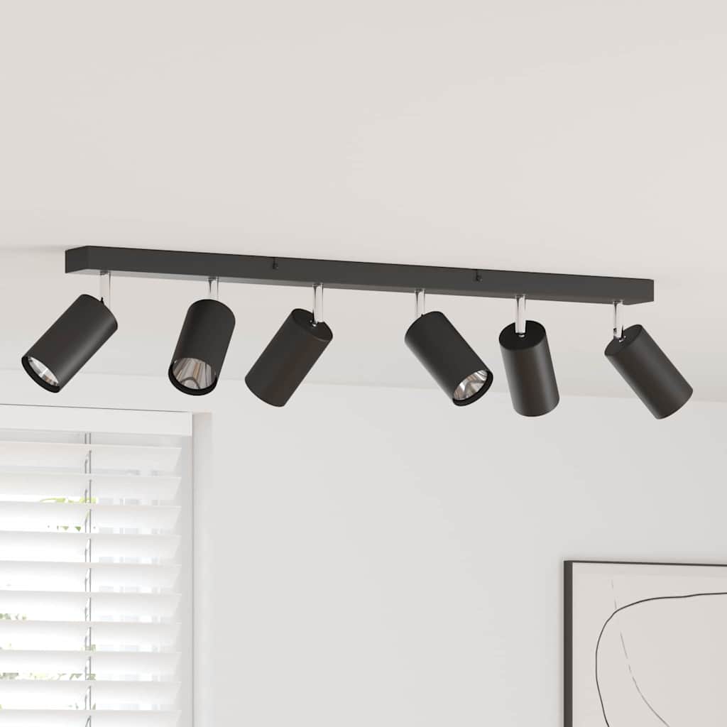 Black Ceiling Spotlight with Adjustable Spotlights 73 x 6 x 16 cm Metal