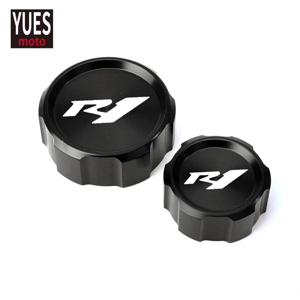 Motorcycle Accessories CNC Aluminum Rear & Front Brake Fluid Reservoir Cap Cylinder cover For YAMAHA YZFR1 YZF R1 2012- 2018