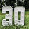 1Pc 73cm/28.7inch Light Up Digital Marquee Frame White Lights KT Board Number 0-9 Plug-in KT Board With Bracket Party Decorative
