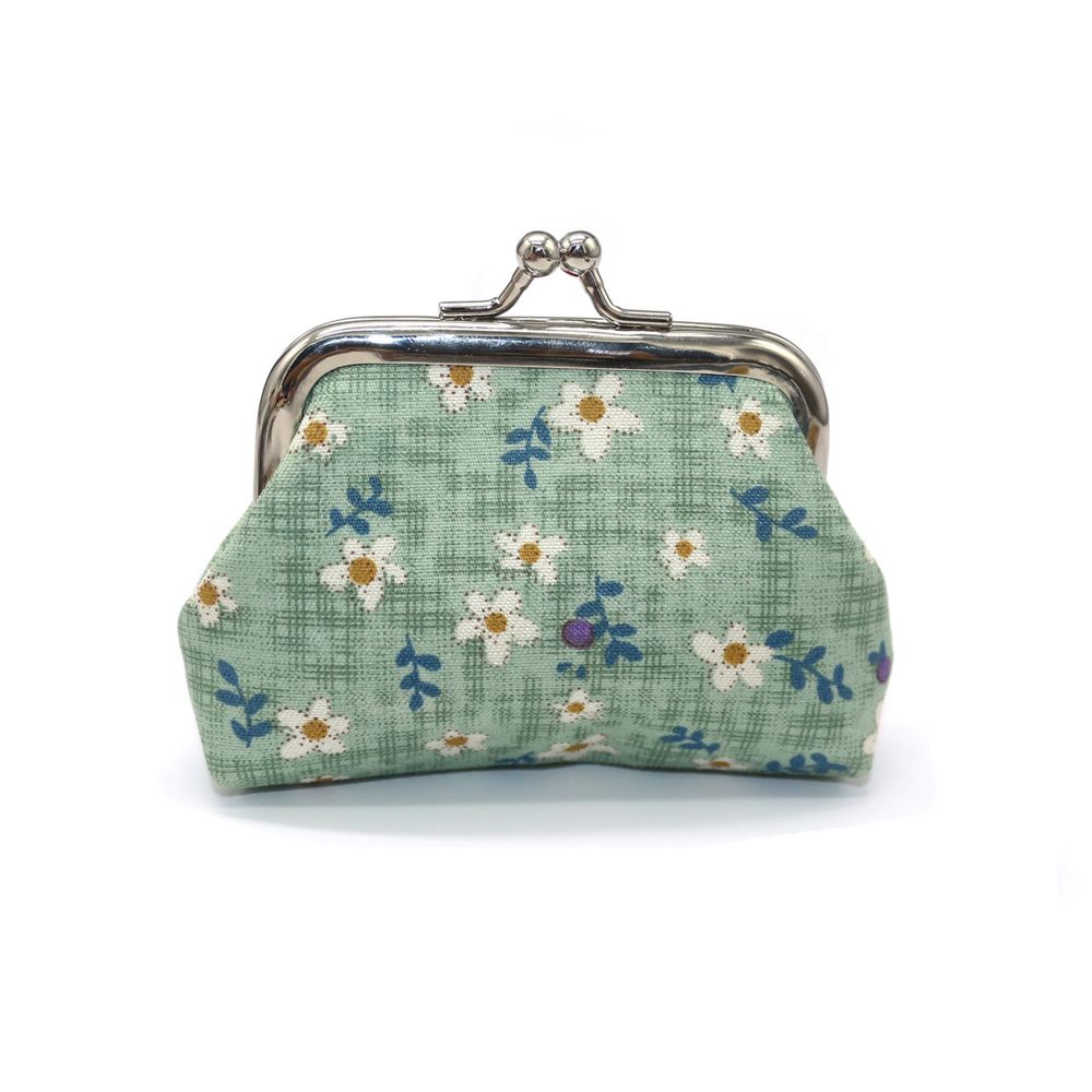 Vintage Bright Colored Hasp Purse Lady Retro Money Clip Small Wallet Coin Purse Clutch Bag