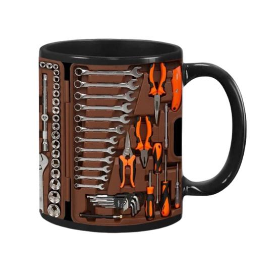 Набор инструментов механика Керамическая кружка Большая кофейная чашка Подходит для мытья в посудомоечной машине и микроволновой печи Ручная работа для питья