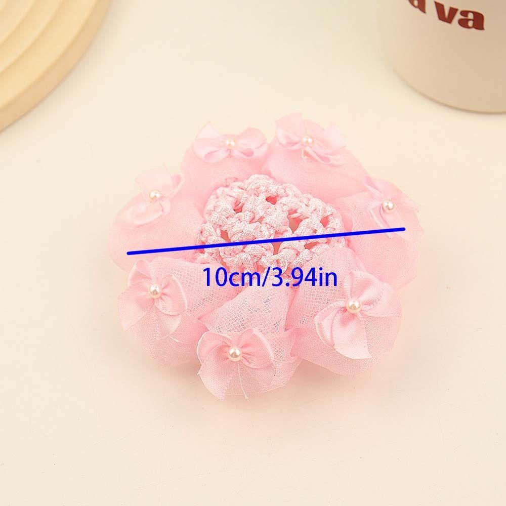 Блестящий детский пучок с сеткой бант балетный пучок снуд модная сетка для волос с цветком вечеринка