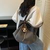 2025 Autumn Solid Color Casual Women's Shoulder Bag Women's Korean Version Large-capacity Student Portable Class Commuter Tote Bag