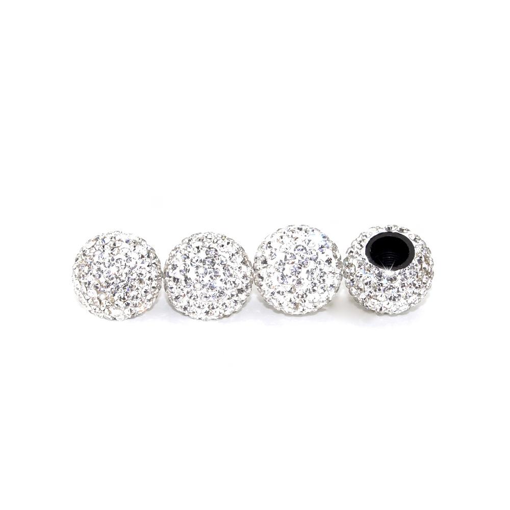 DSYCAR 4Pcs Crystal Rhinestone Universal Car Tire Valve Caps Attractive Dustproof Bling Car Accessories Valve Stems 1
