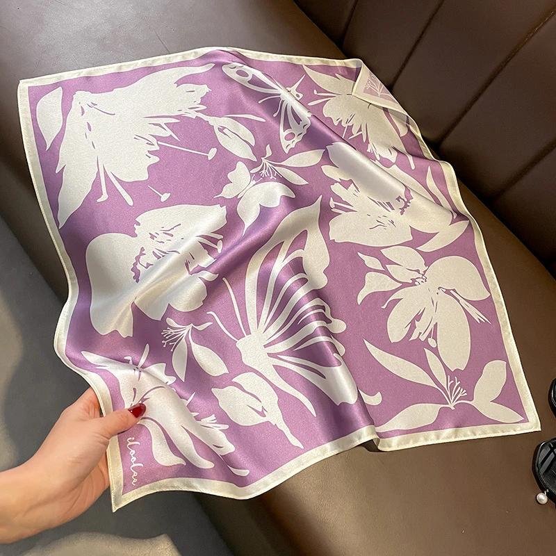 Scarf Silk Bandana Women Square Scarves Wrap Kerchief Spring Fashion Luxury High Quality Headband Hijab Shawls