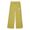 Logo Embroidered Design Loose Wide Leg Comfortable Drawstring Mid Rise Casual Pants Women Pants Pear-Yellow 629110-41
