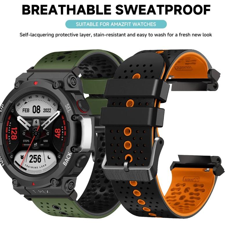 Спортивный ремешок для Huami Amazfit T-rex3/pro Двухцветный силиконовый ремешок для Amazfit T-rex ultra/2ultra Запасной браслет Аксессуары