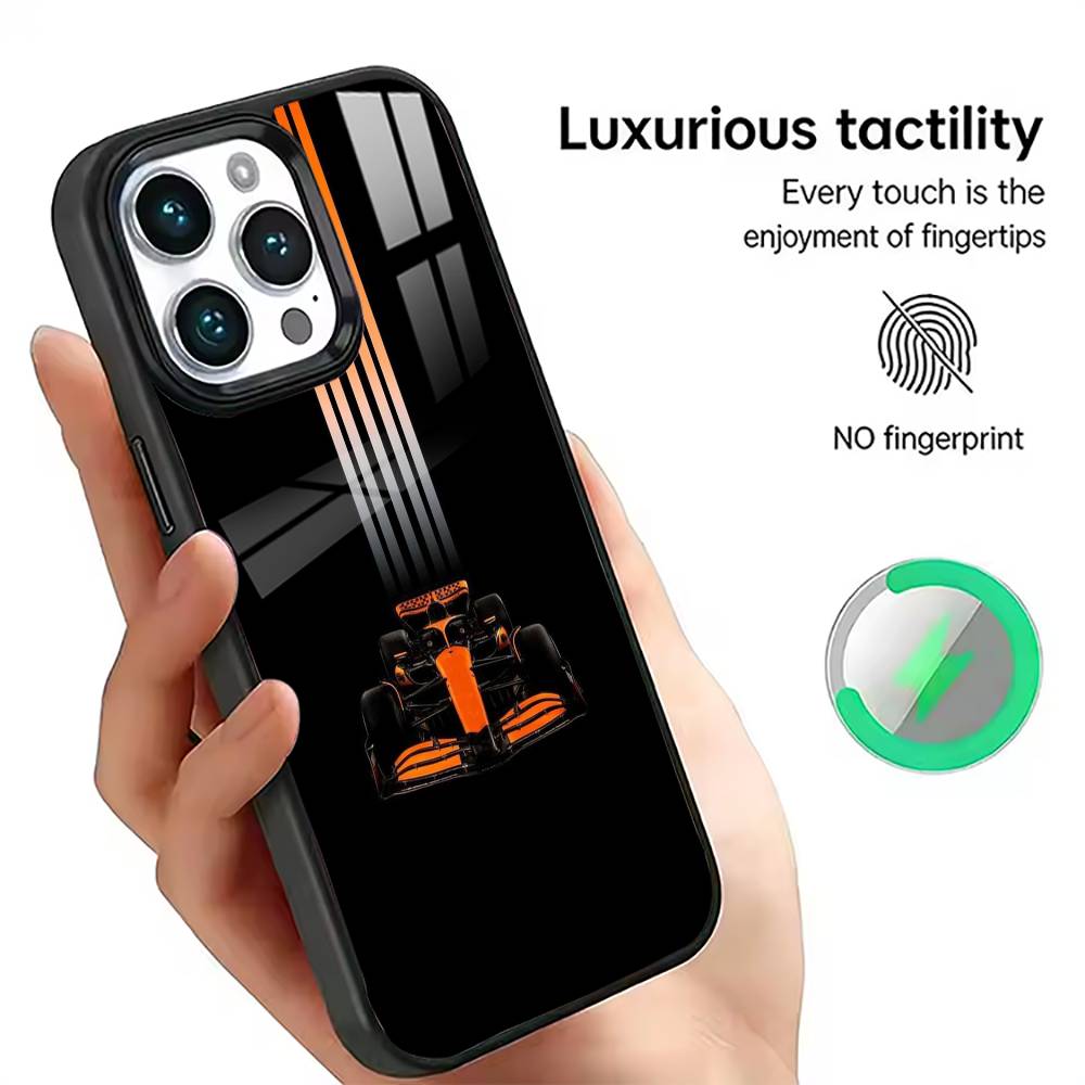 Чехол для телефона MCL34 MCL35 Formula car для iPhone 17, 16, 15, 14, 13, 12, 11 Plus, Pro, Магнитный для MagSafe, Беспроводная зарядка