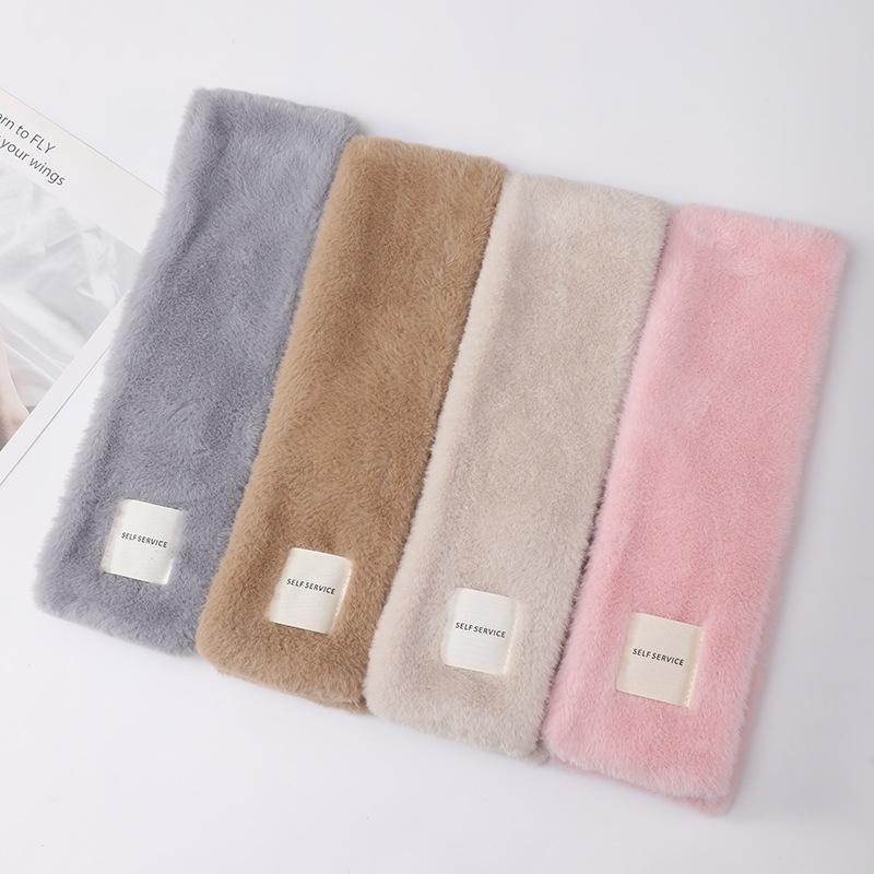Rabbit Fur Winter Warm Scarf Plush Scarf Women'S Versatile Cross Thickened Rex Rabbit Hair Fashion Scarf