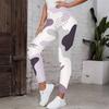 Women Plus Size High Waist Full Length Leopard Rose Floral Printed Yoga Leggings