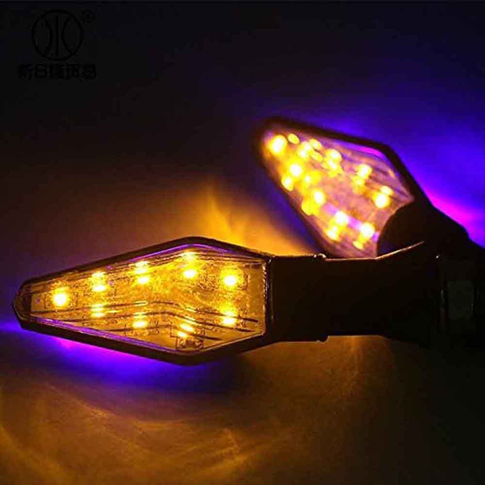 JIAHER Motorcycle Turn Signal LED 2 Color Turn Signal Motorcycle Turn Light - 4